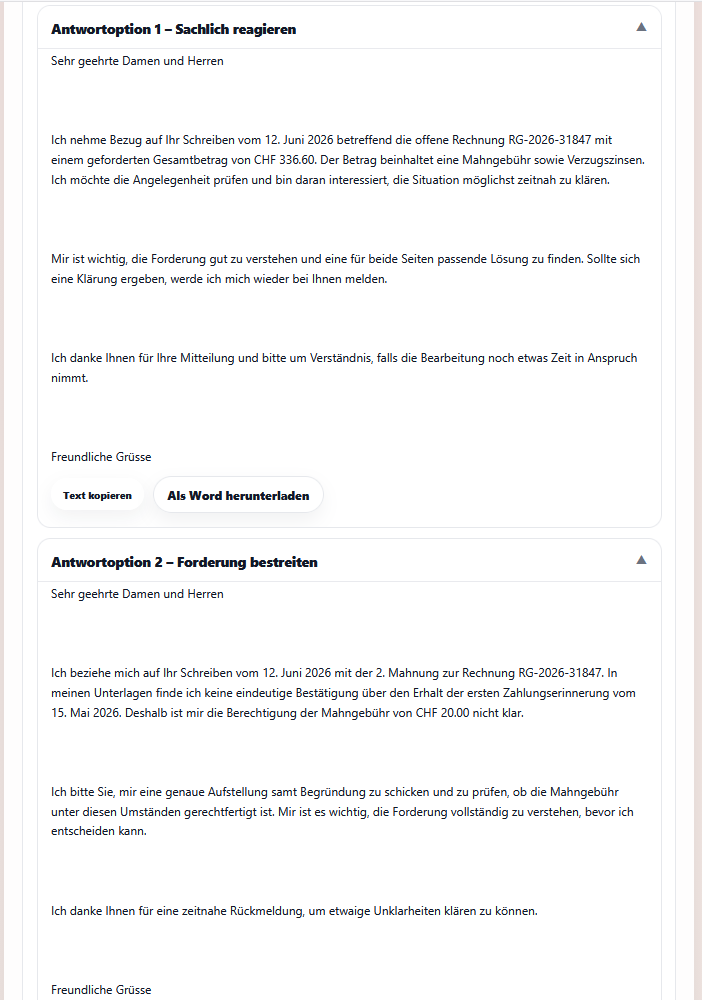 Antwortoptionen als Word-Datei zum Download
