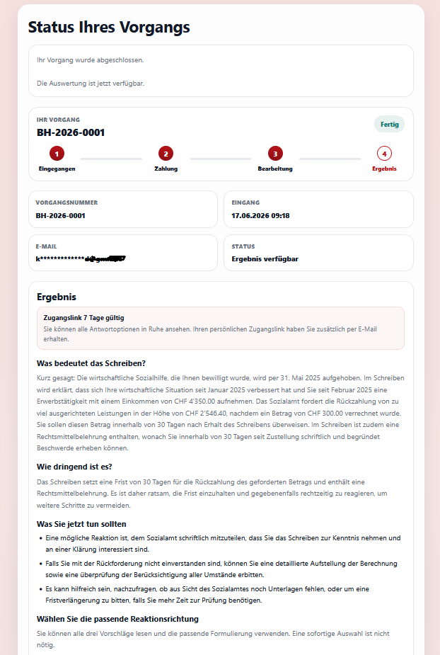 Erklärung des Briefes inklusive Frist und Dringlichkeit